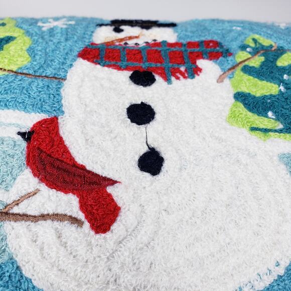 PIER 1 SET OF 2 Christmas Snowman Holiday Decor Throw Pillows Rectangle in VGUC - Picture 8 of 14